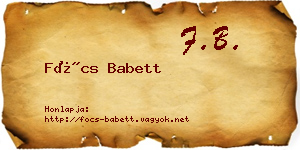 Föcs Babett névjegykártya